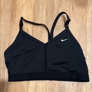 Nike Women's Black Sports Bra with White Logo